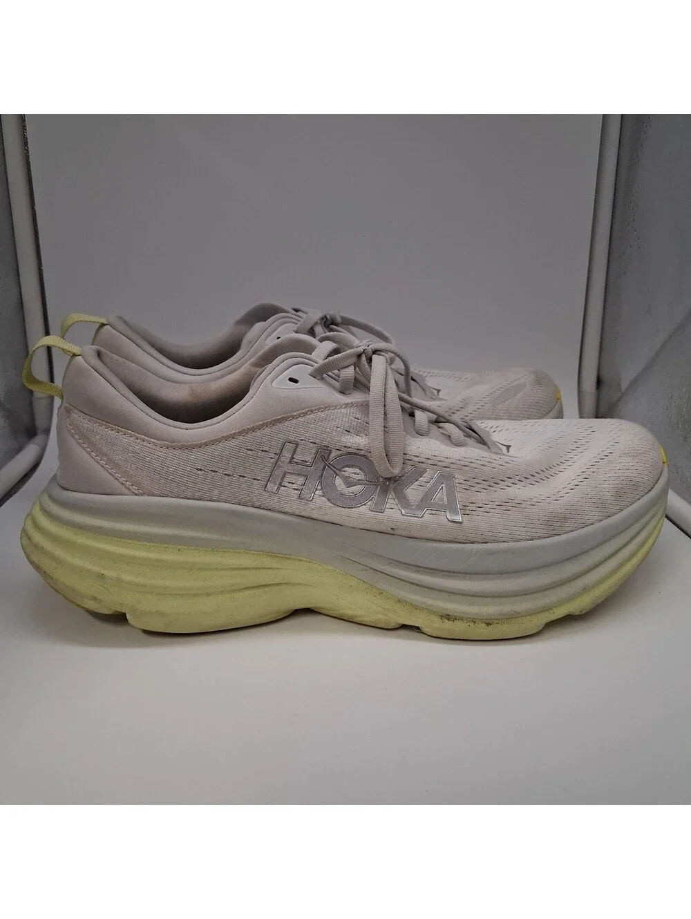Hoka Bondi 8 Womens Size 11B Cream Vanilla Running Walking Shoes 1127952 CMV